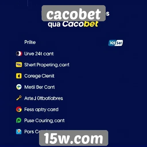 Explorando os métodos de pagamento disponíveis na Cacobet